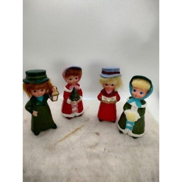 Napcoware collectable Carolers w/ Hair Figurines 7974 Japan Set Of 4 - Picture 2 of 15